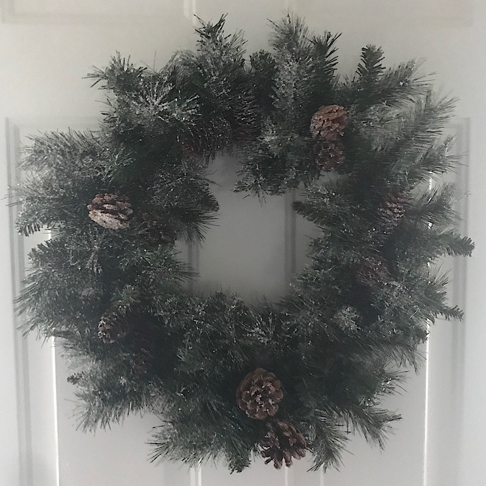 Flocked Wreath with Pinecones - 20 Inch